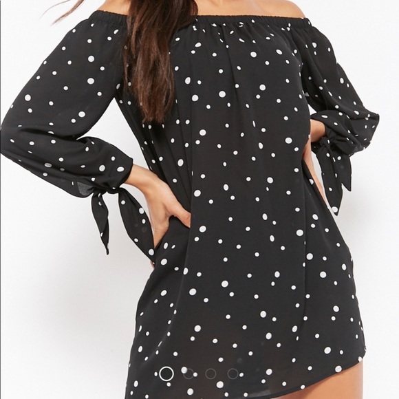 Forever 21 | polka dot off the shoulder mini shift - Picture 4 of 4